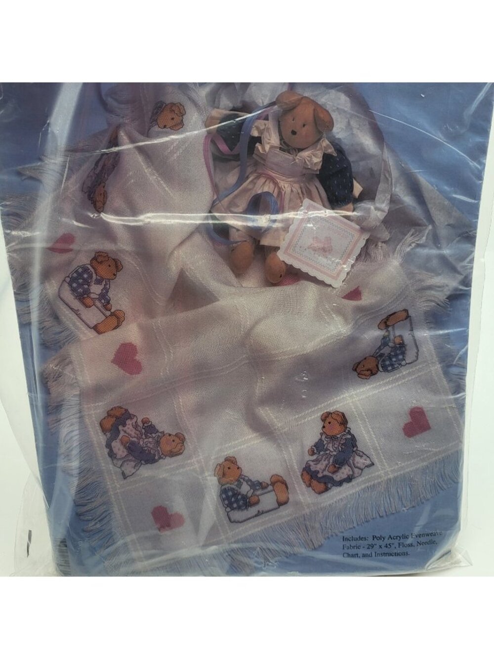 Baby Afghan Kit Teddies Banar Designs Counted Cross Stitch New Sealed